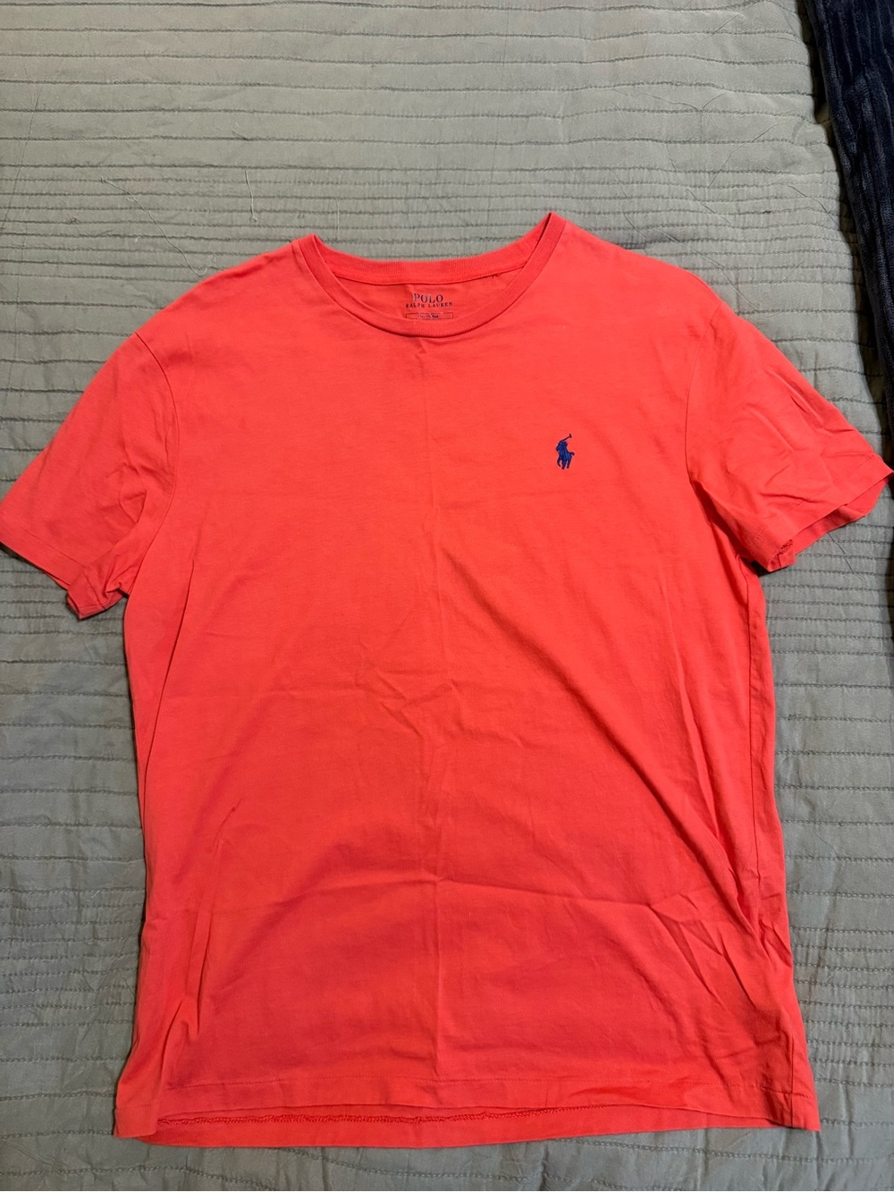 Polo by Ralph Lauren Coral Crew Neck T-Shirt with Blue Pony